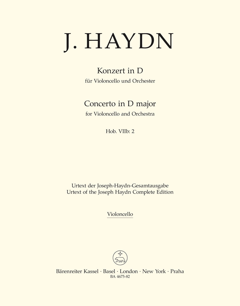 BARENREITER HAYDN J. - KONZERT IN D HOB. VIIb:2(VIOLONCELLE)