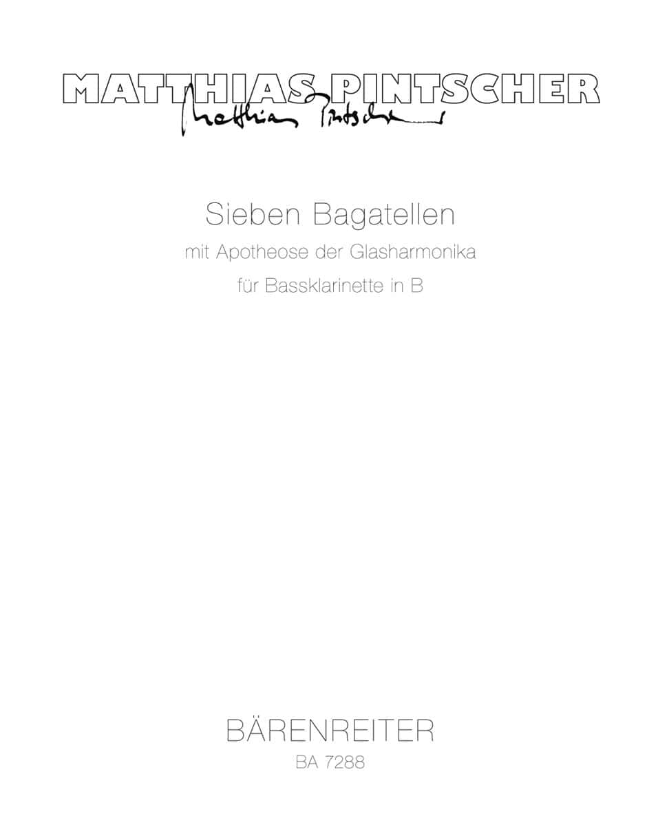 BARENREITER PINTSCHER M. - SIEBEN BAGATELLEN - CLARINETTE BASSE