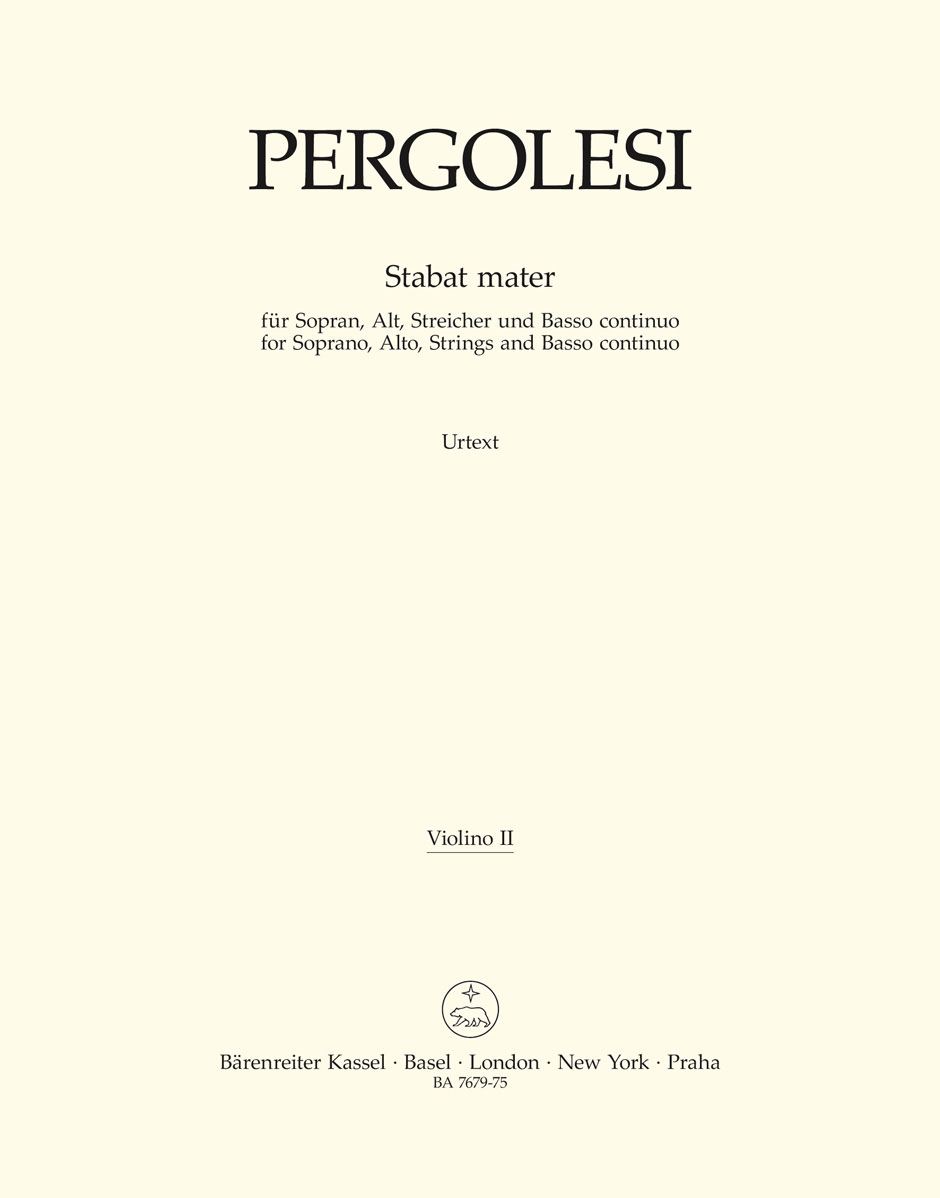 BARENREITER PERGOLESE G. B. - STABAT MATER - VIOLON 2