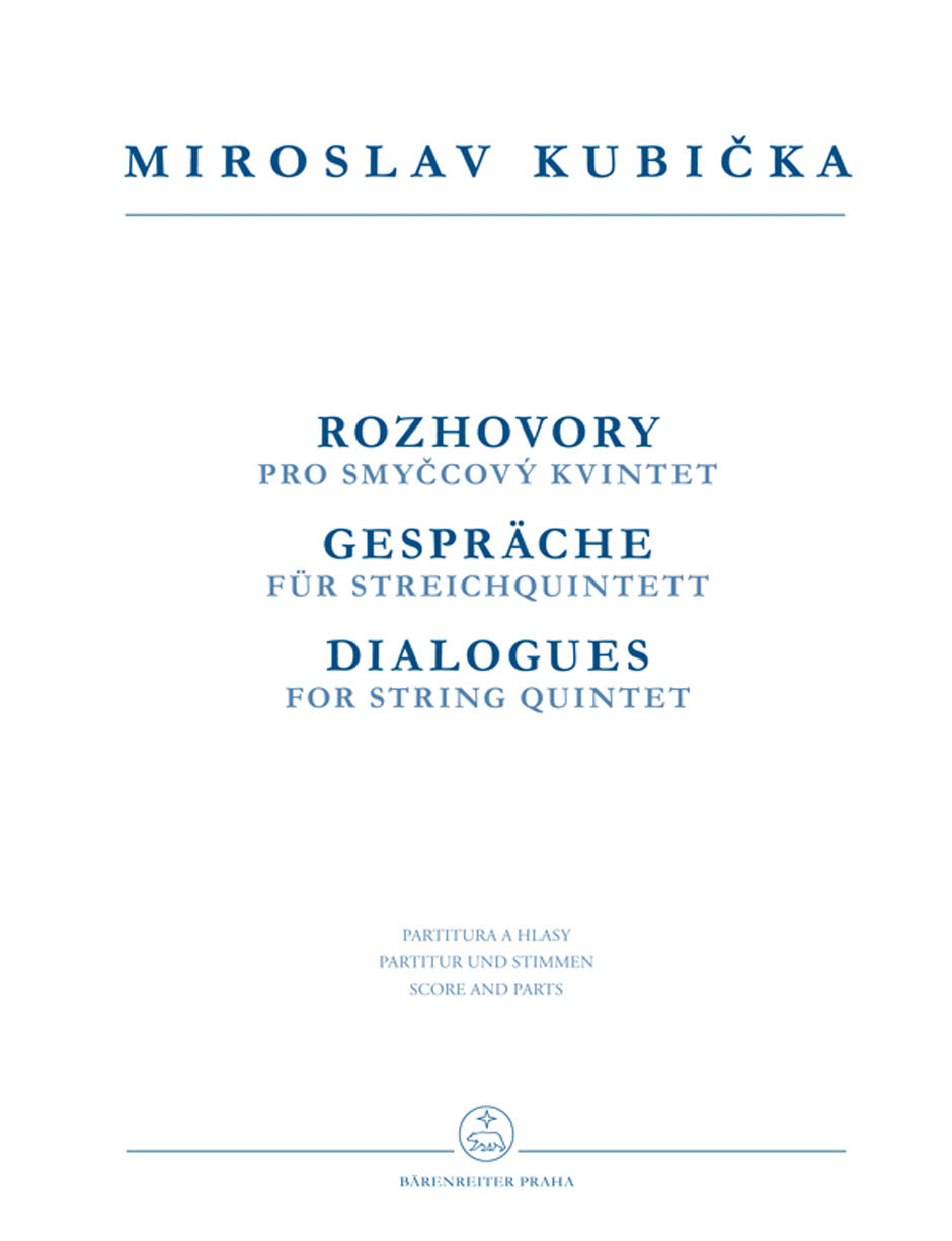 BARENREITER Kubicka M. - Dialogues - Quintette A Cordes
