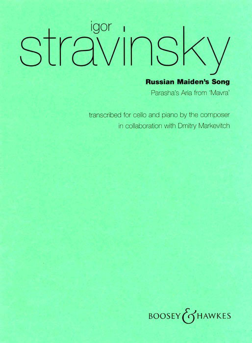 BOOSEY & HAWKES STRAVINSKY IGOR - RUSSIAN MAIDEN'S SONG - CELLO AND PIANO