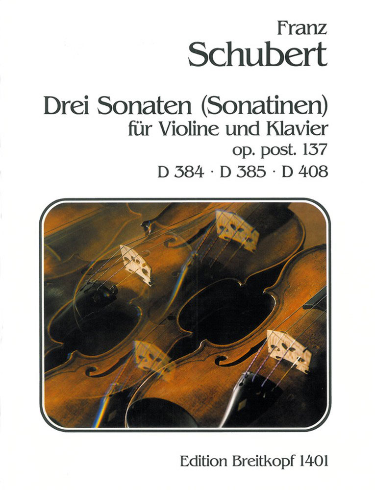 EDITION BREITKOPF Schubert F. - Drei Sonaten D 384,385,408 - Violon, Piano