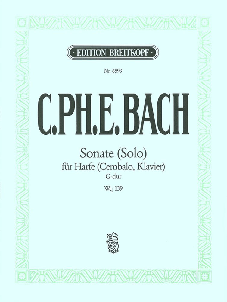 EDITION BREITKOPF Bach C.p.e. - Sonate (solo) G-dur Wotq 139 - Harpe