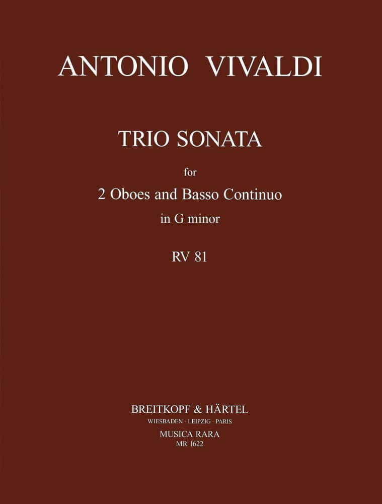 MUSICA RARA VIVALDI ANTONIO - TRIOSONATE IN G RV 81 - 2 OBOE, BASSO CONTINUO