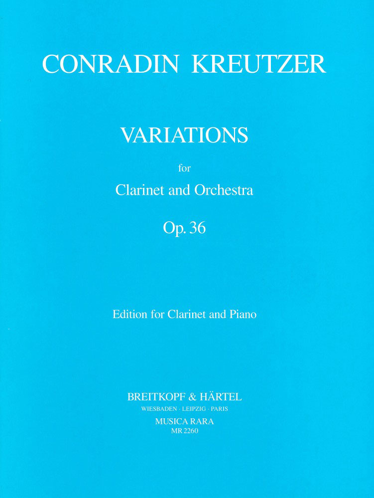 MUSICA RARA KREUTZER CONRADIN - VARIATIONS OP. 36 - CLARINET, PIANO