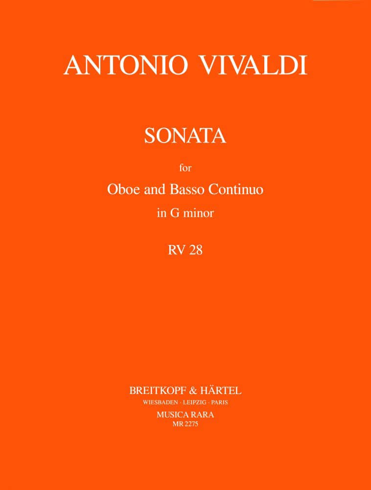 MUSICA RARA VIVALDI ANTONIO - SONATE G-MOLL RV 28 - OBOE, BASSO CONTINUO.