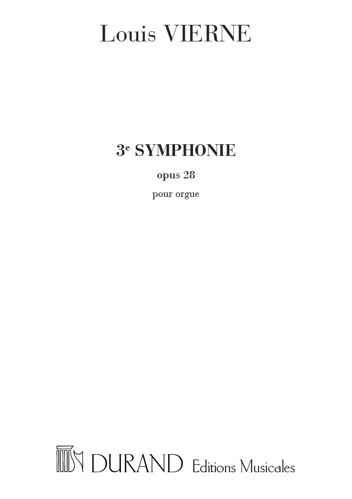 DURAND VIERNE - SYMPHONIE N 3 OP 28 - ORGUE