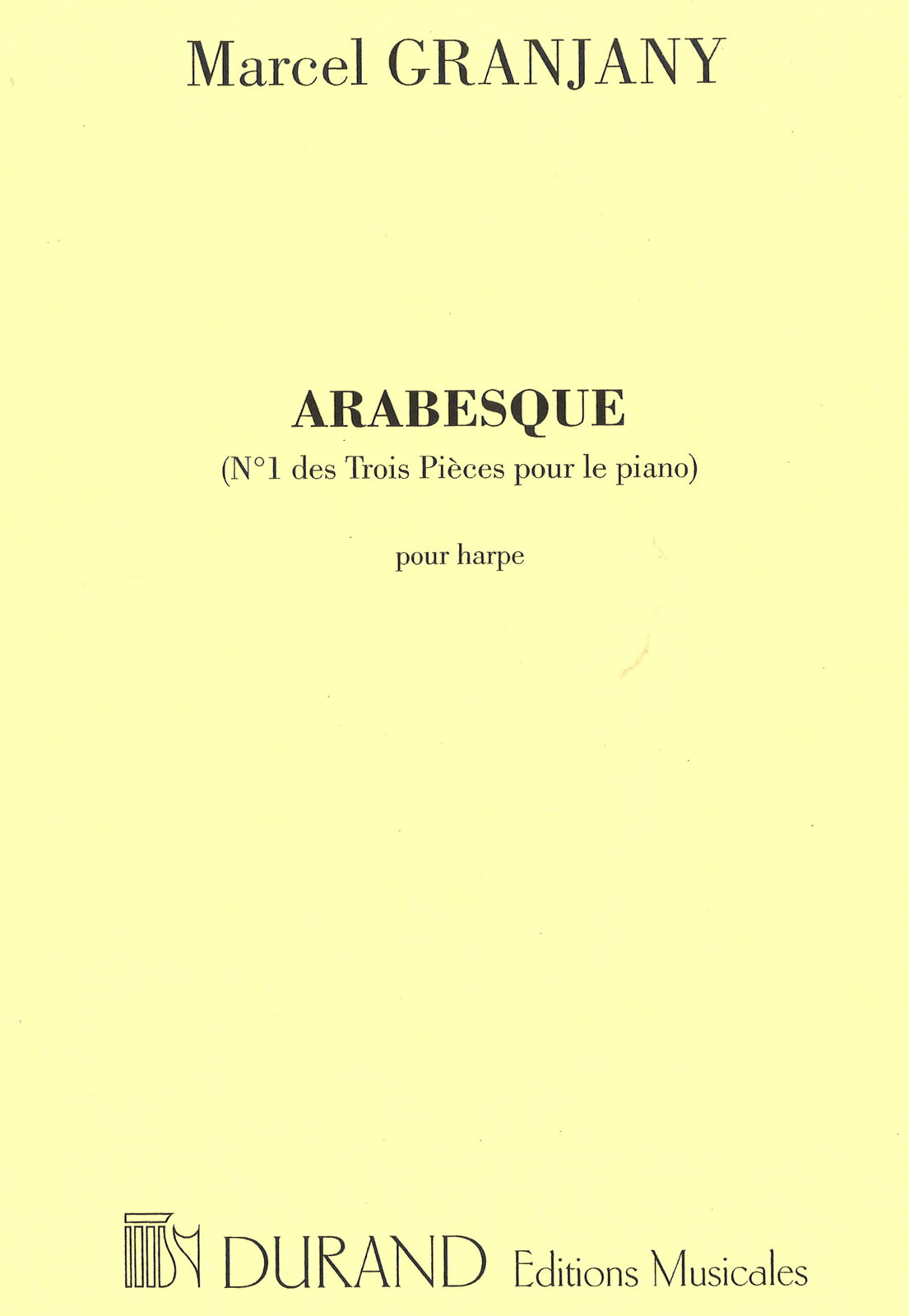 DURAND GRANDJANY M. - ARABESQUE - HARPE