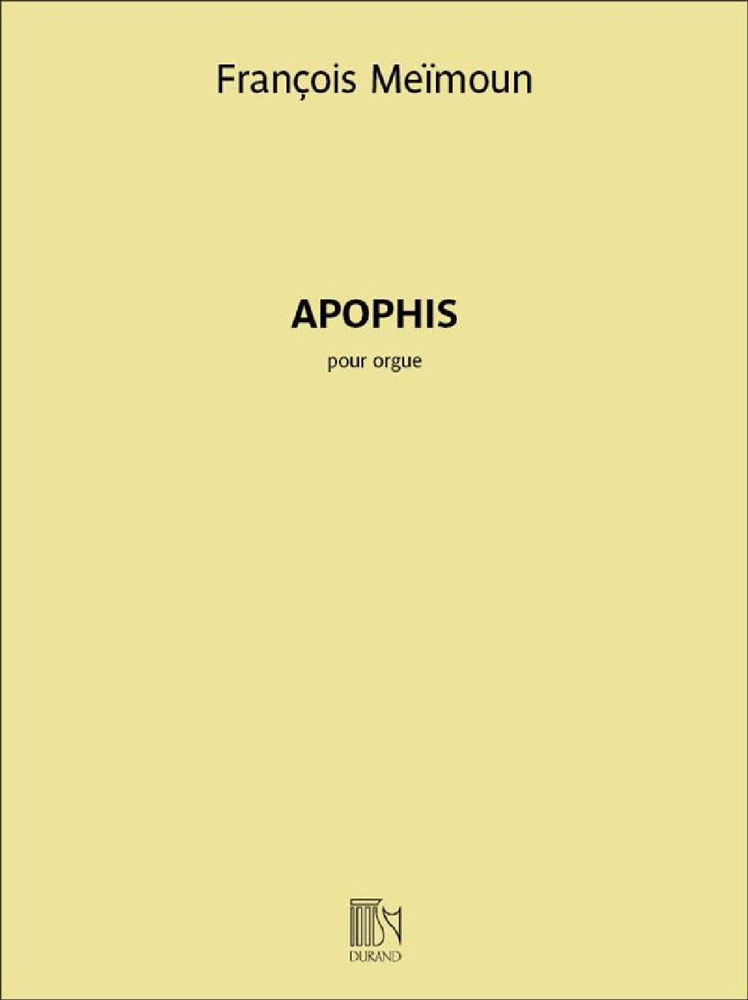 DURAND François Meïmoun - Apophis - Orgue