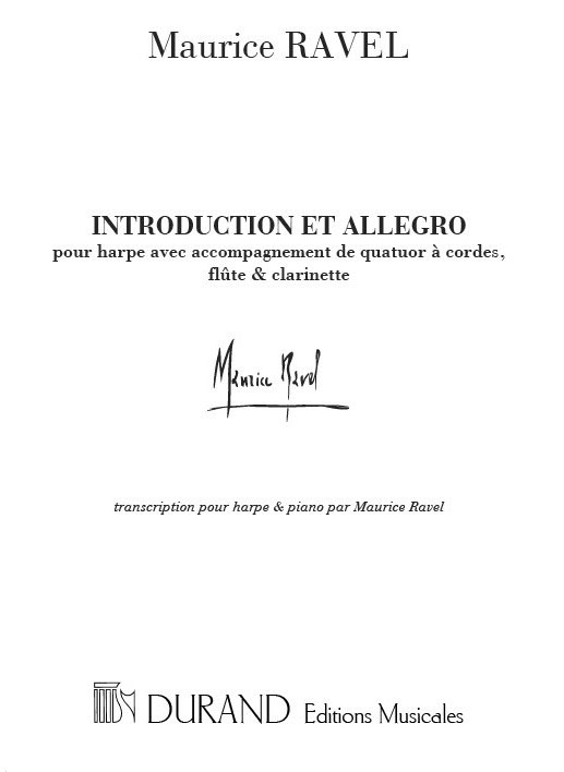 DURAND RAVEL M. - INTRODUCTION ET ALLEGRO PARTIE - HARPE ET PIANO