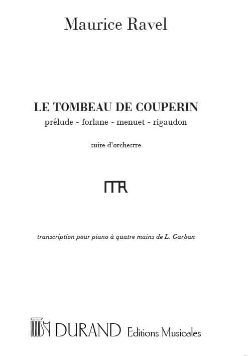 DURAND RAVEL M. - TOMBEAU DE COUPERIN - PIANO 4 MAINS