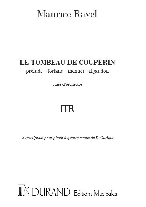 DURAND RAVEL M. - TOMBEAU DE COUPERIN - PIANO 4 MAINS