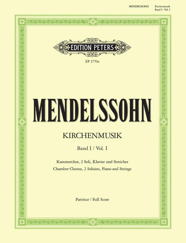 EDITION PETERS MENDELSSOHN FELIX - 12 SACRED CHORUSES - VOCAL SCORE