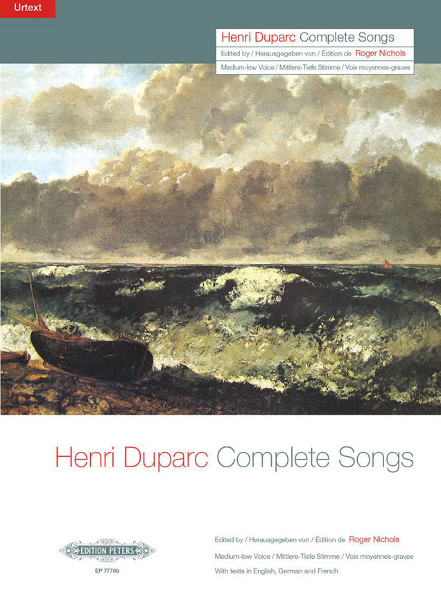 EDITION PETERS Duparc Henri - Complete Songs, For Medium-Low Voice & Piano - Voice And Piano (Par 10 Minimum)