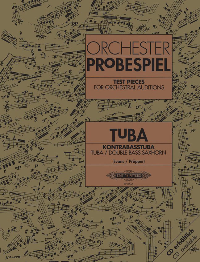 EDITION PETERS Test Pieces For Orchestral Auditions - Tuba