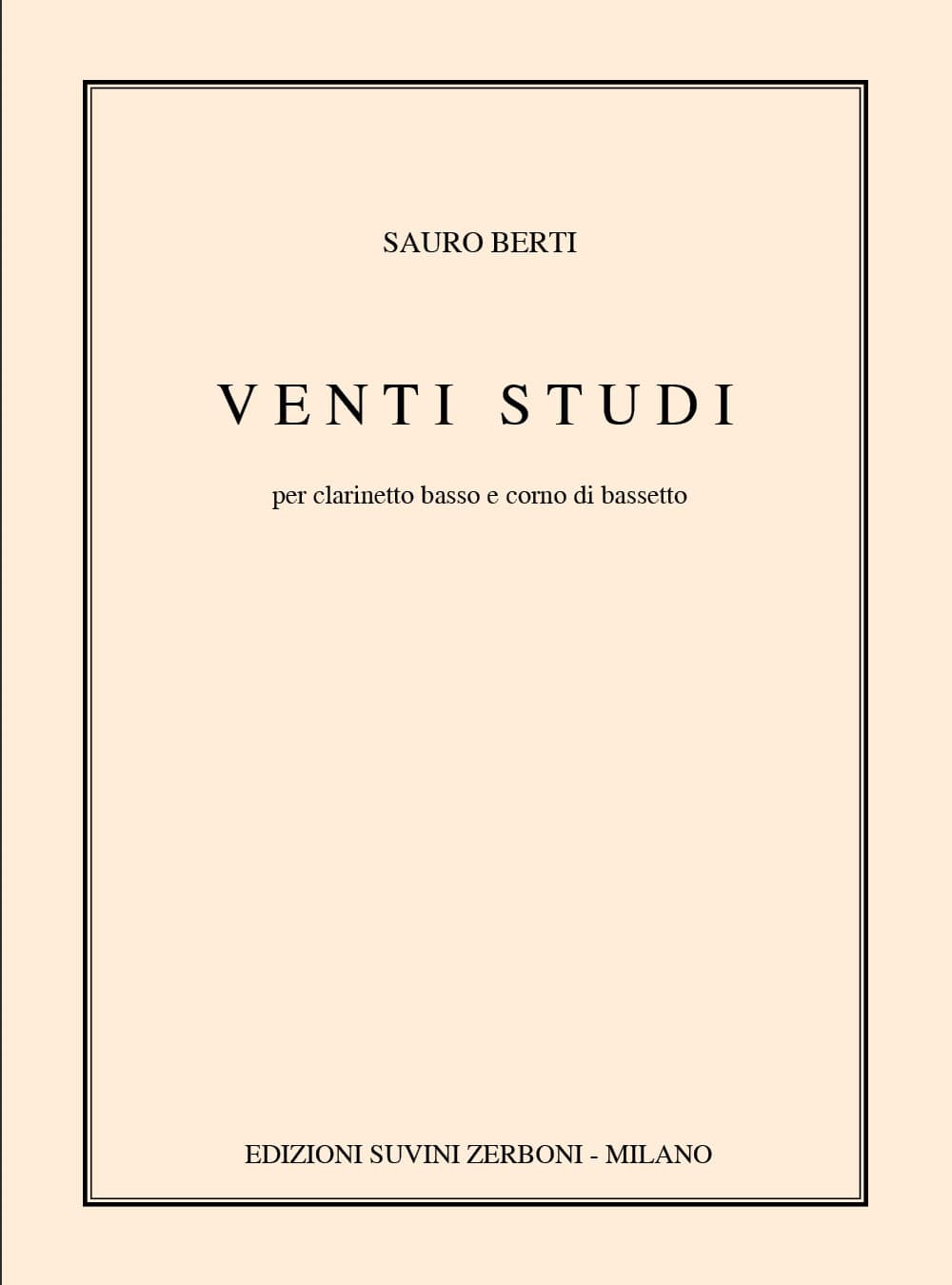 ZERBONI BERTI S. - VENTI STUDI - CLARINETTE BASSE 