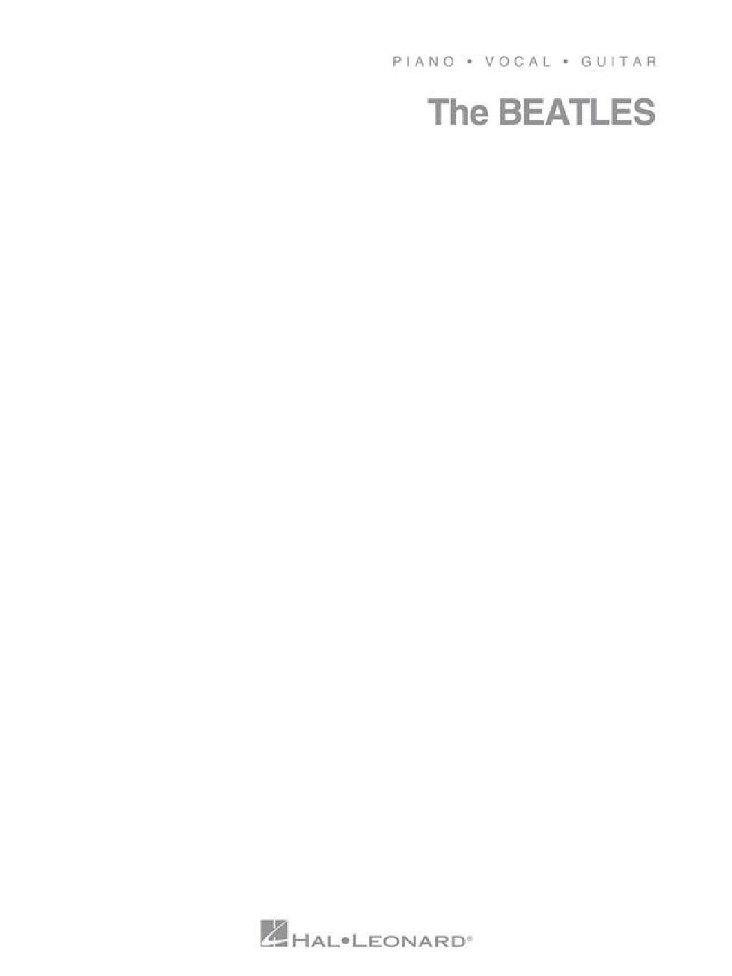 HAL LEONARD The Beatles - White Album - Piano, Ch Et Guitare