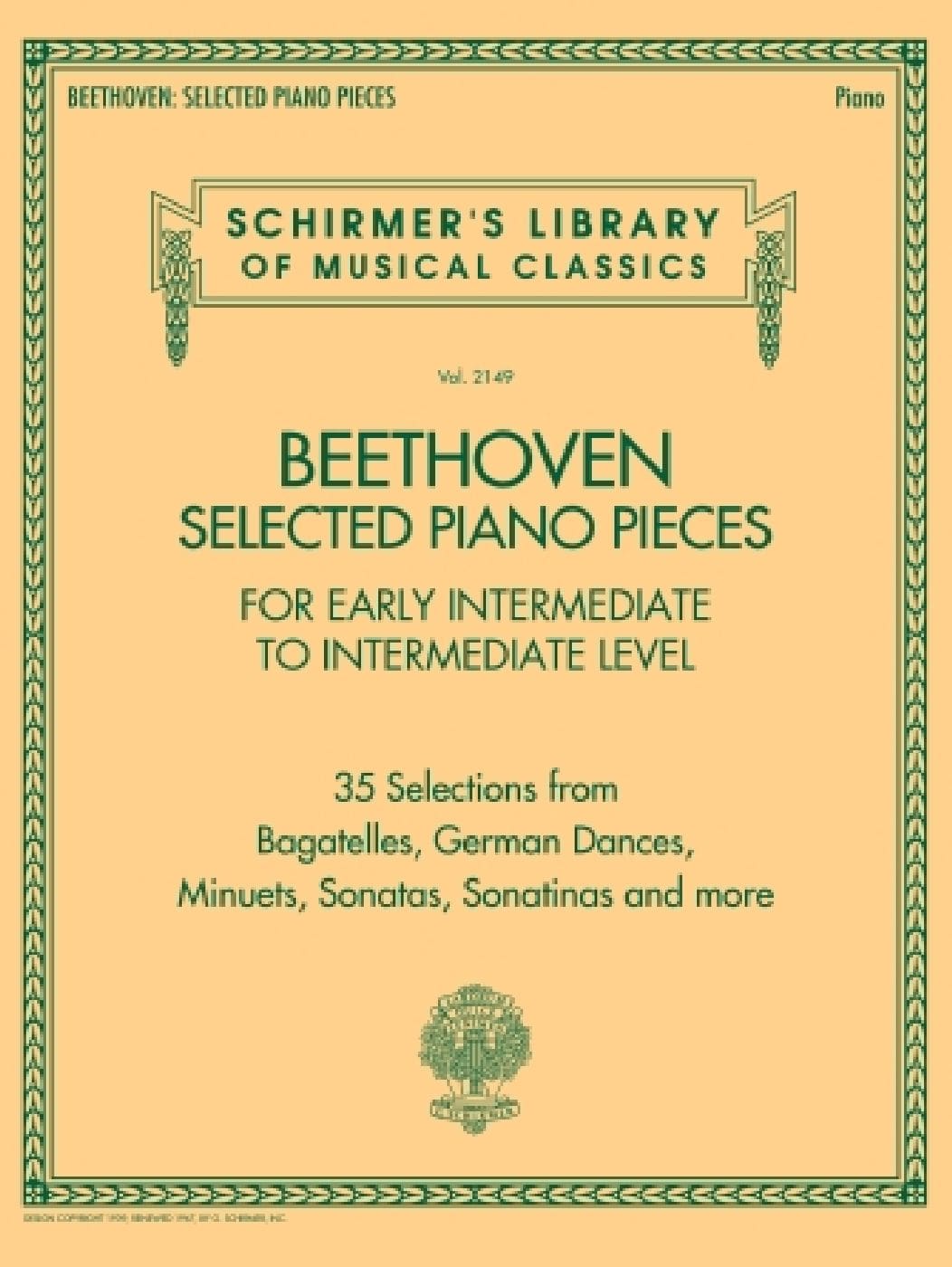 HAL LEONARD LUDWIG VAN BEETHOVEN - SELECTED PIANO PIECES: EARLY INTERMED TO INTERMED - PIANO