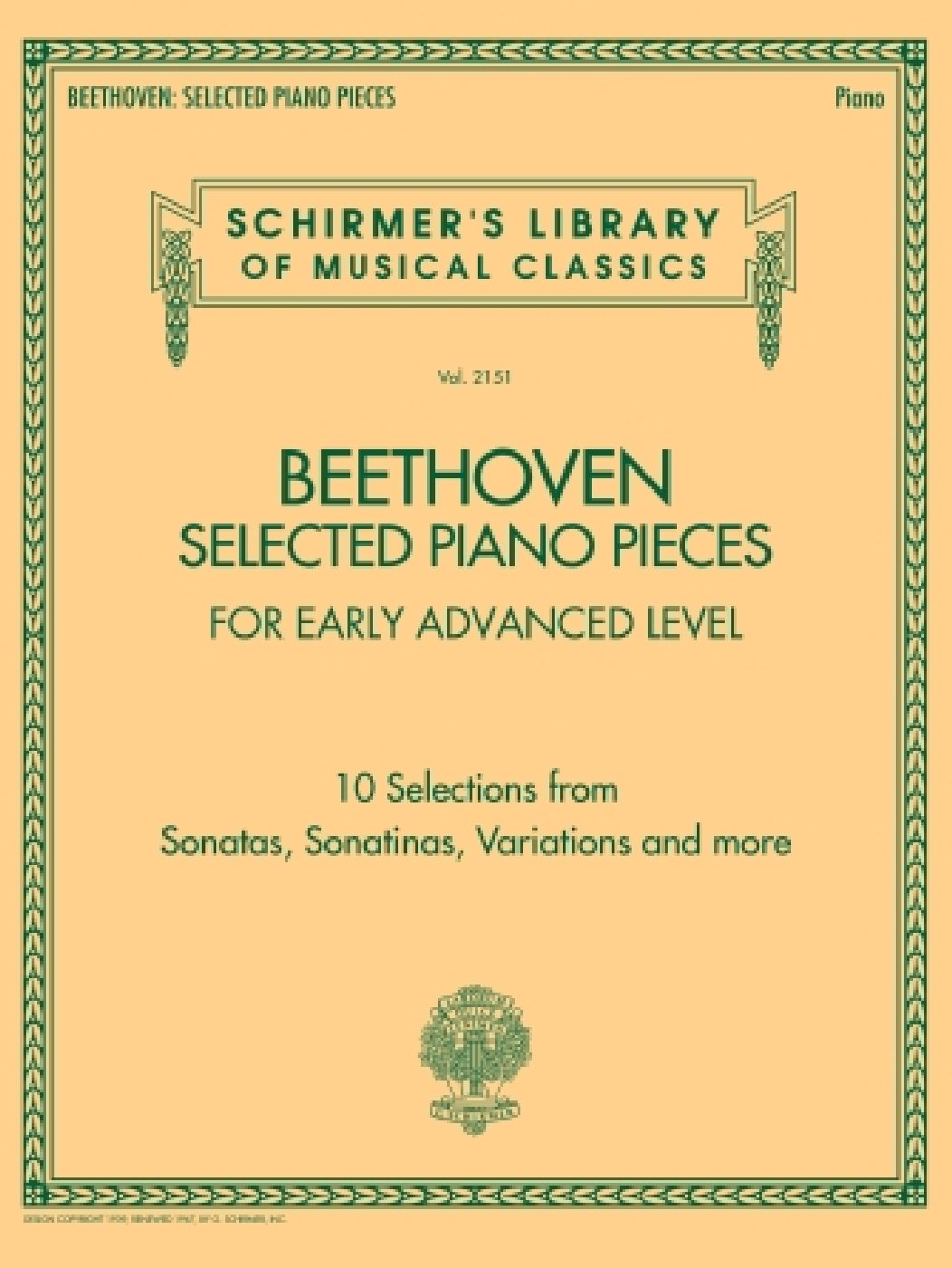 HAL LEONARD LUDWIG VAN BEETHOVEN - SELECTED PIANO PIECES: EARLY ADVANCED - PIANO