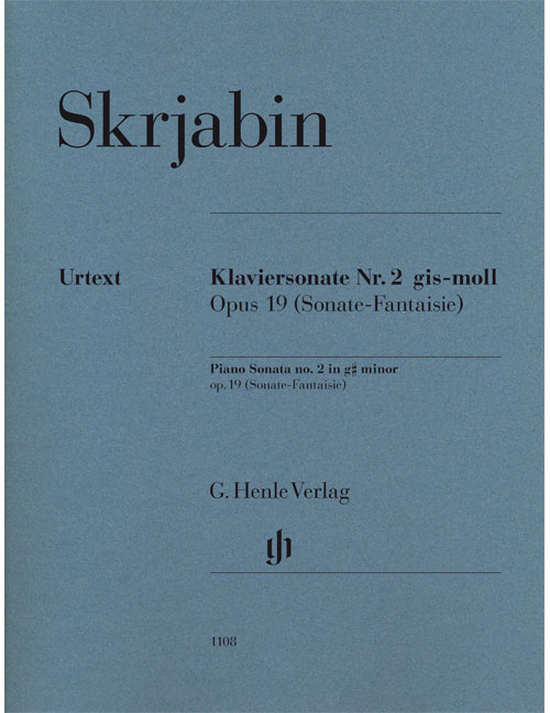 HENLE VERLAG SCRIABINE A. - PIANO SONATA N° 2 G SHARP MINOR OP. 19 (SONATE-FANTAISIE)