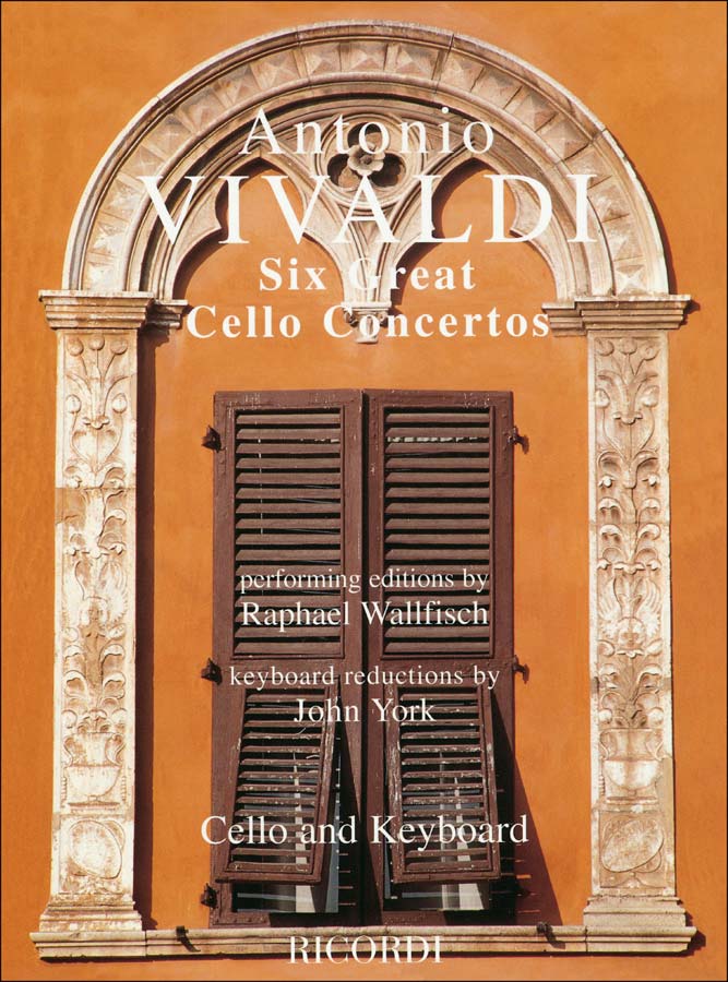 RICORDI VIVALDI - SIX GREAT CELLO CONCERTOS - VIOLONCELLE ET PIANO