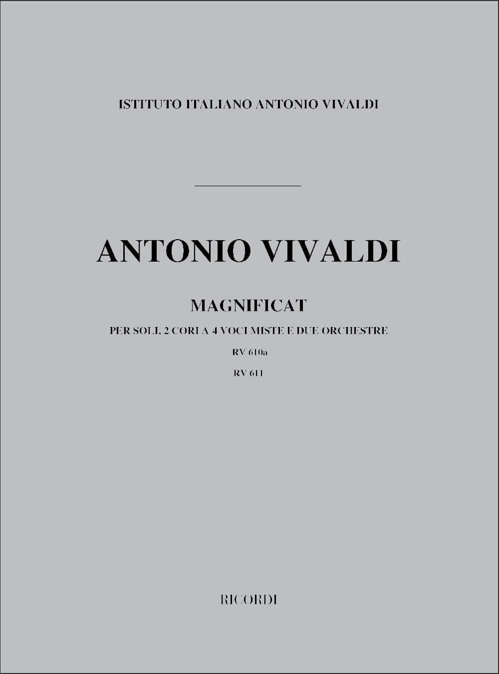 RICORDI VIVALDI A. - MAGNIFICAT RV 610A - 611 - CONDUCTEUR