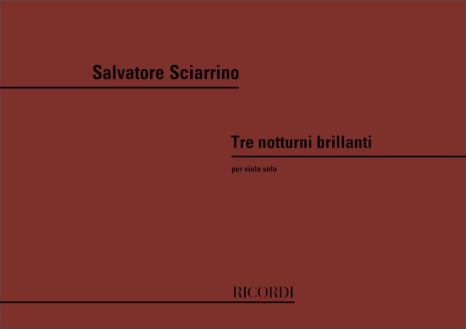 RICORDI SCIARRINO S. - 3 NOTTURNI BRILLANTI - ALTO