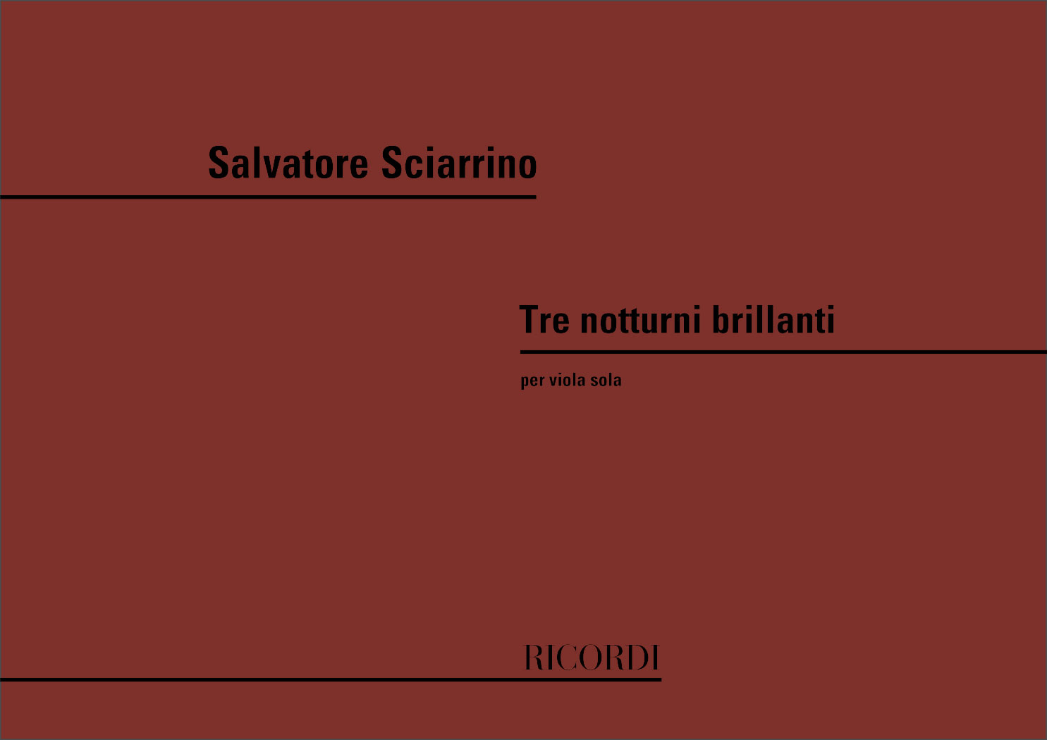 RICORDI SCIARRINO S. - 3 NOTTURNI BRILLANTI - ALTO