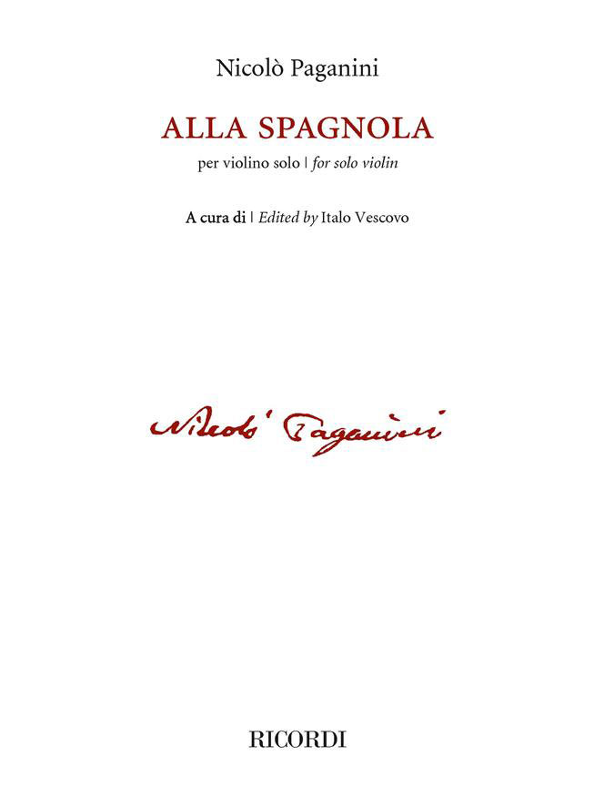 RICORDI NICCOLO PAGANINI - ALLA SPAGNOLA - VIOLON