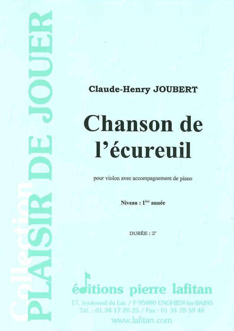 LAFITAN PARTITURA CLASICA- JOUBERT CHARLES-HENRY - CHANSON DE L'ECUREUIL VIOLON/PIANO