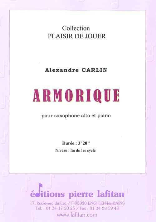 LAFITAN CARLIN A. - ARMORIQUE - SAXOPHONE ALTO ET PIANO