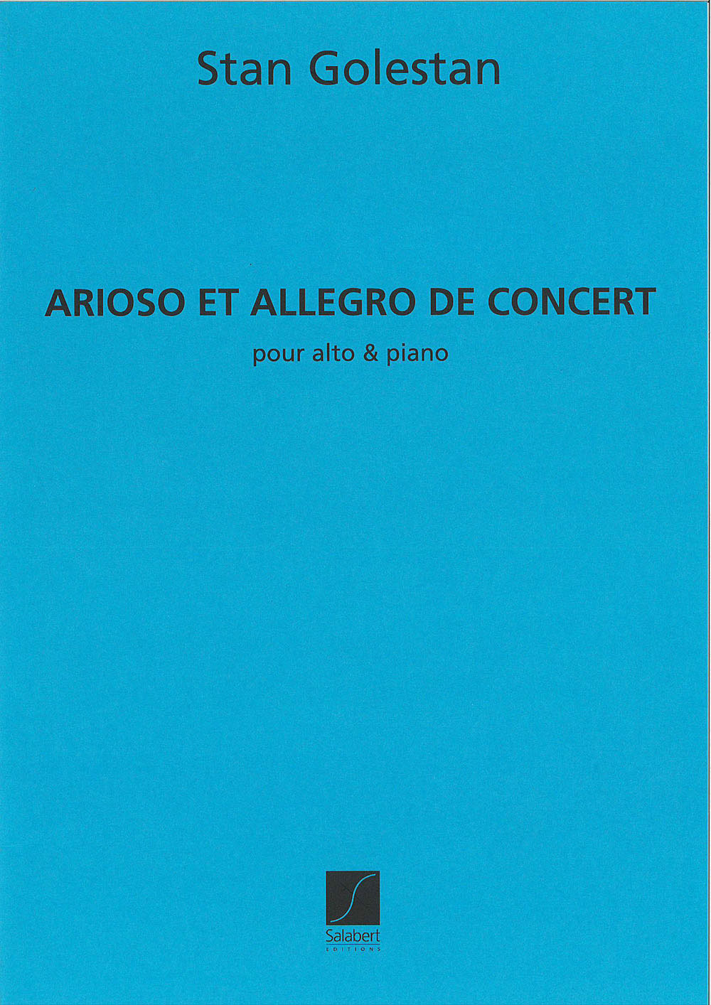 SALABERT GOLESTAN - ARIOSO ET ALLEGRO - ALTO ET PIANO