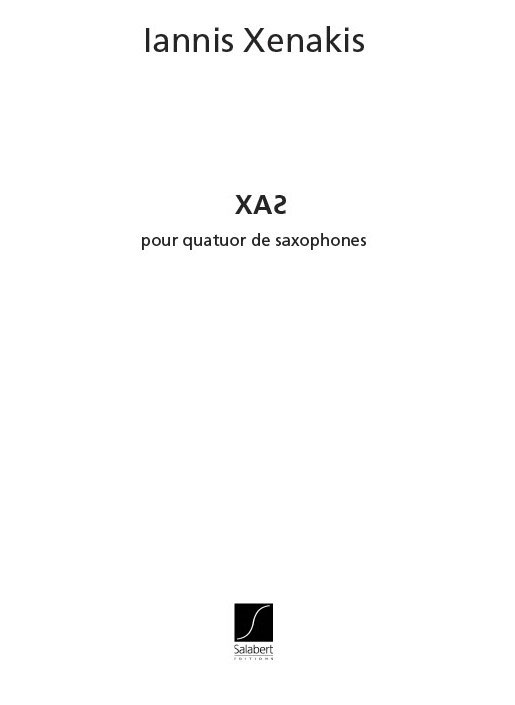 SALABERT Xenakis - Xas - 4 Saxophones