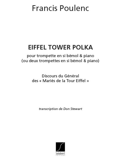 SALABERT POULENC F. - EIFFEL TOWER POLKA - TROMPETTE ET PIANO