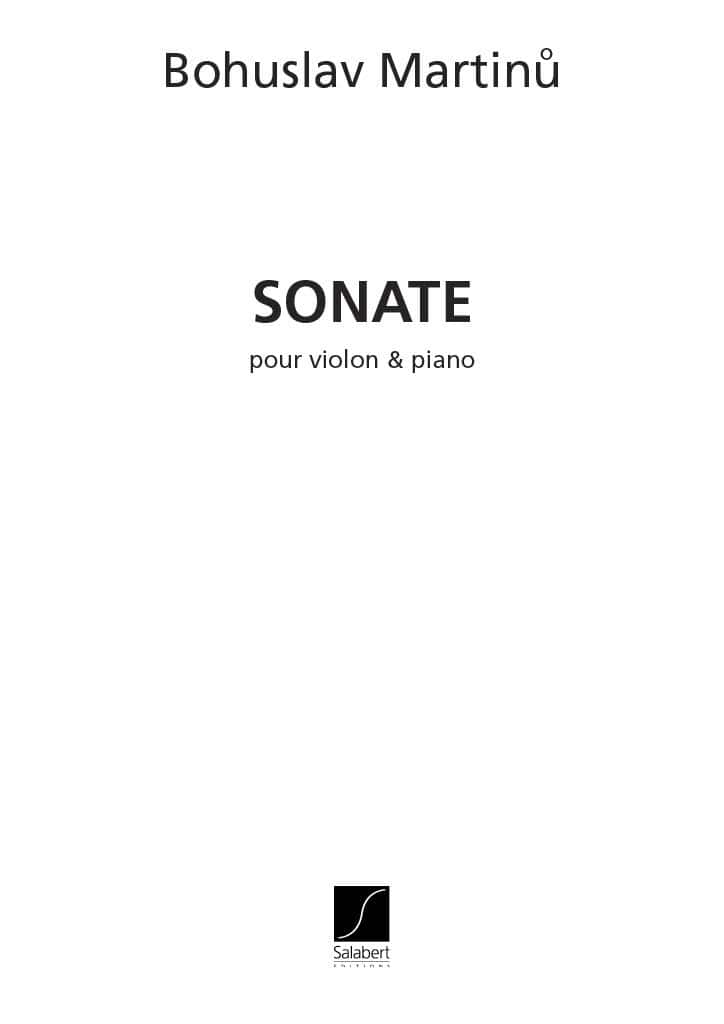 SALABERT MARTINU B. - SONATE - VIOLON ET PIANO