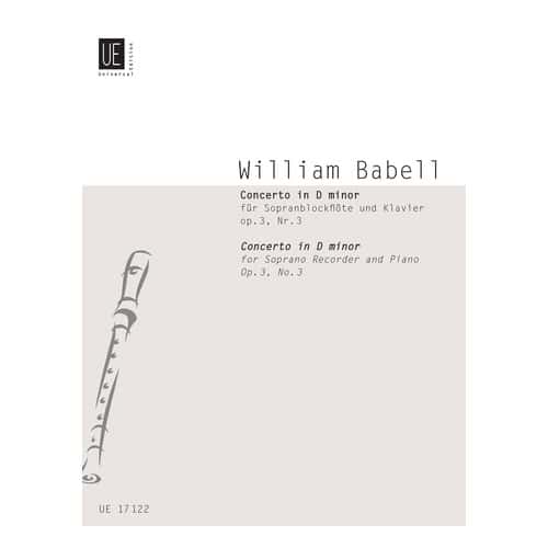 UNIVERSAL EDITION BABELL - CONCERTO NO. 3 OP. 3/3 - DESCANT FLUTE A BEC ET PIANO