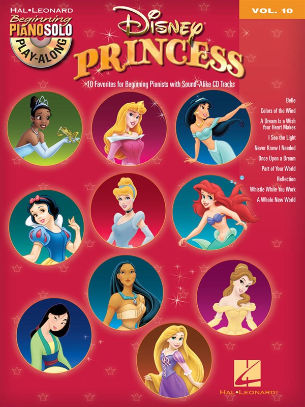 HAL LEONARD Beginning Piano Solo PLAY-along Volume 10 - Disney Princess - Piano Solo