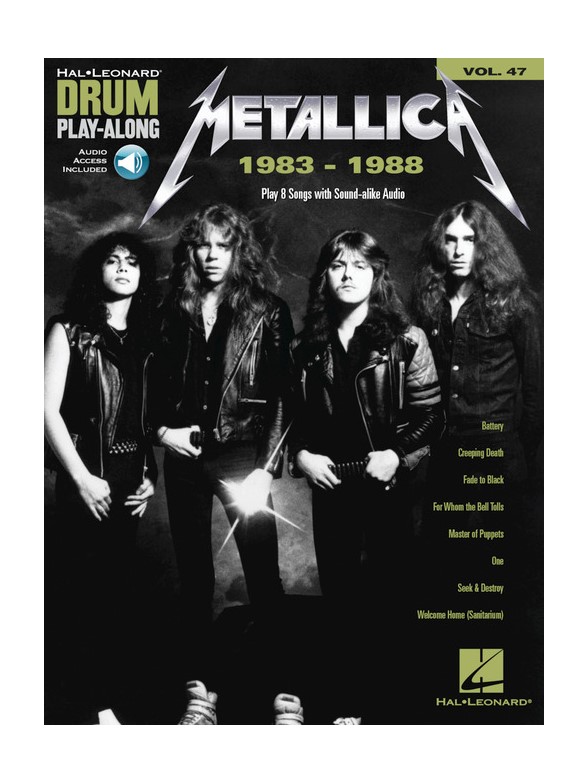 HAL LEONARD Metallica 1983-1988 - Hal Leonard Drum Play Along Vol.47 - Batterie