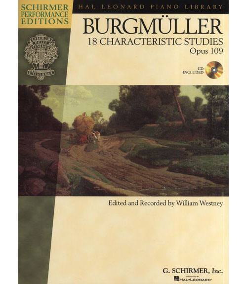 SCHIRMER SCHIRMER PERF EDS BURGMULLER 18 CHARACTERISTIC STUDIES OP.109 + MP3 - PIANO SOLO