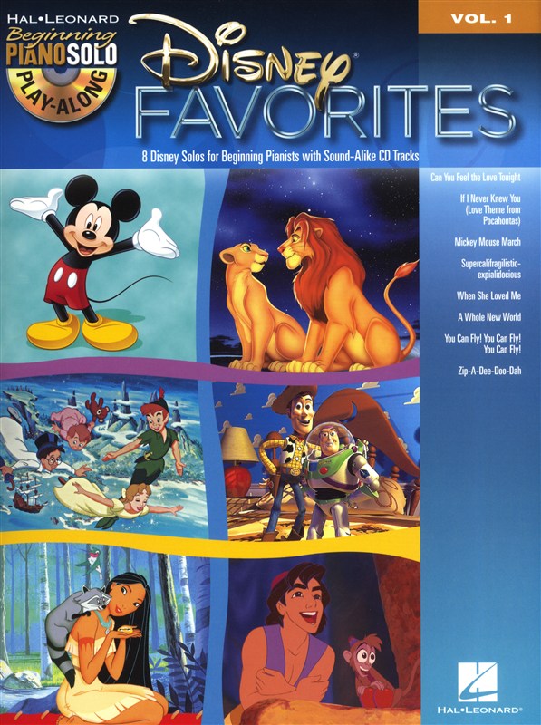 HAL LEONARD PIANO SOLO PLAY ALONG VOLUME 1 DISNEY FAVORITES + CD - PIANO SOLO