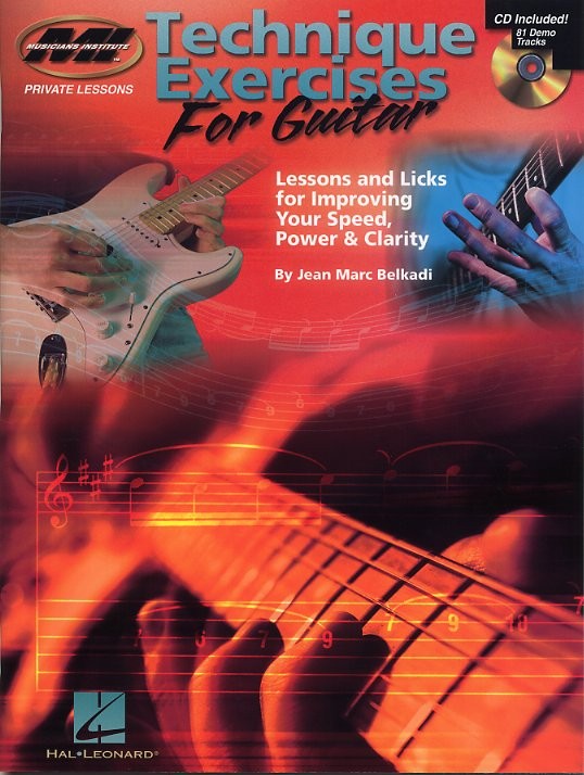 HAL LEONARD BELKADI JEAN MARC - TECHNIQUE EXERCICES FOR GUITAR ?MI? + CD - GUITAR TAB