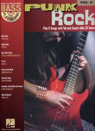 HAL LEONARD BASS PLAY ALONG VOL.8 - PUNK ROCK + CD - BASS TAB