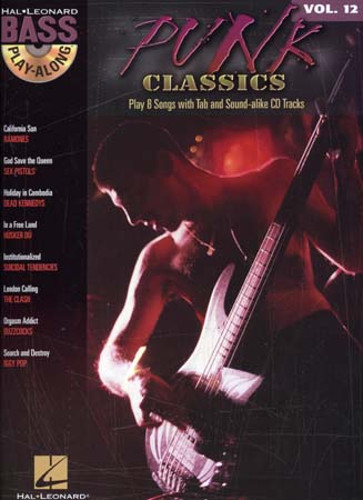 HAL LEONARD BASS PLAY ALONG VOL.12 - PUNK CLASSICS + CD - BASSE TAB