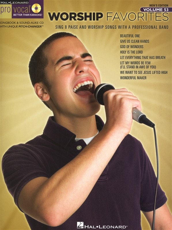 HAL LEONARD PRO VOCAL VOLUME 53 - MEN'S EDITION WORSHIP FAVORITES VOICE + CD - VOICE