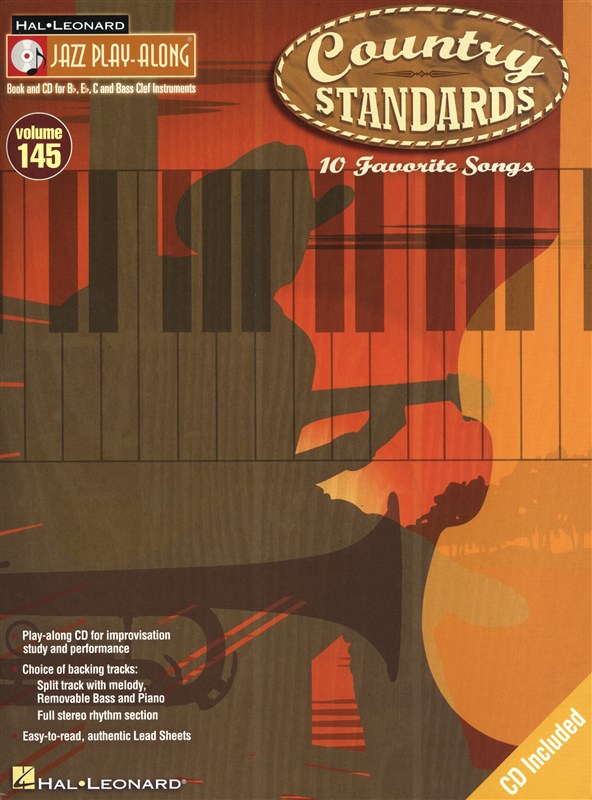 HAL LEONARD JAZZ PLAY ALONG VOLUME 145 COUNTRY STANDARDS ALL INSTRUMENT + CD - E FLAT INSTRUMENTS