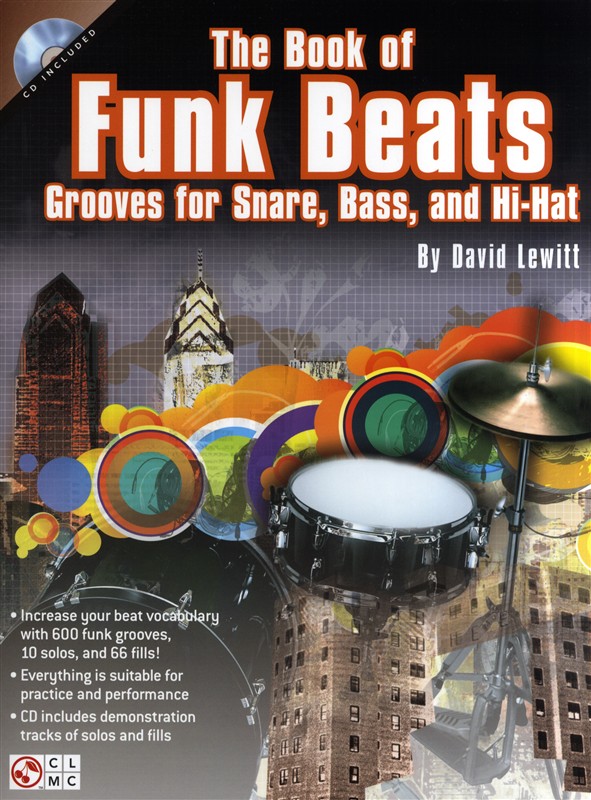 CHERRY LANE DAVID LEWITT THE BOOK OF FUNK BEATS DRUMS + CD - DRUMS