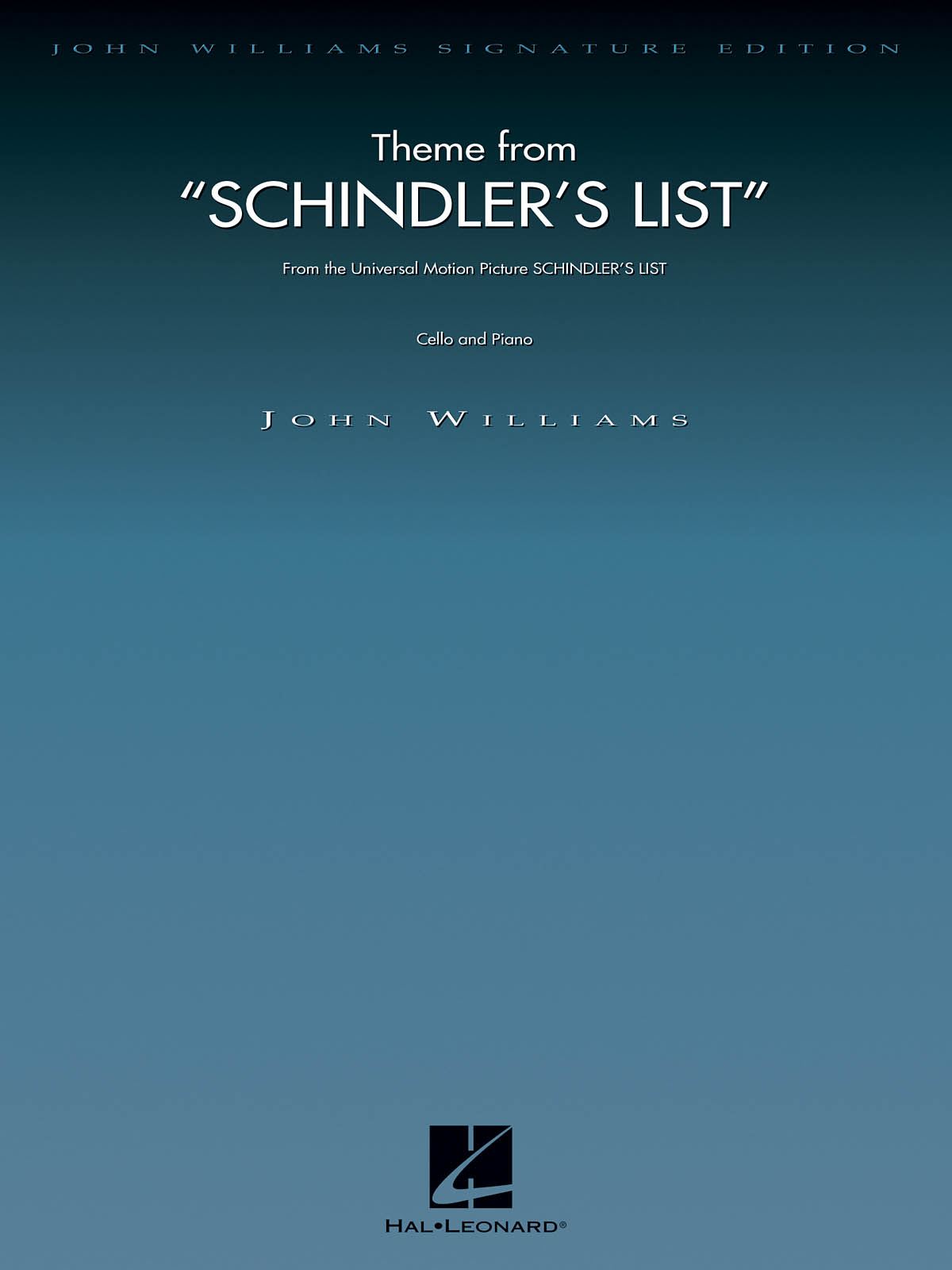 HAL LEONARD JOHN WILLIAMS - THEME FROM SCHINDLER'S LIST - VIOLONCELLE & PIANO