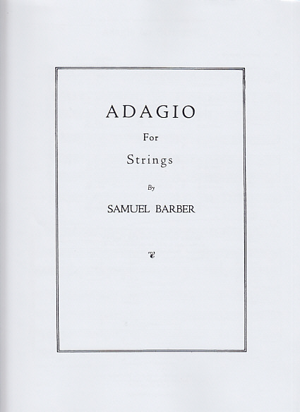 HAL LEONARD BARBER S. - ADAGIO FOR STRINGS - CONDUCTEUR