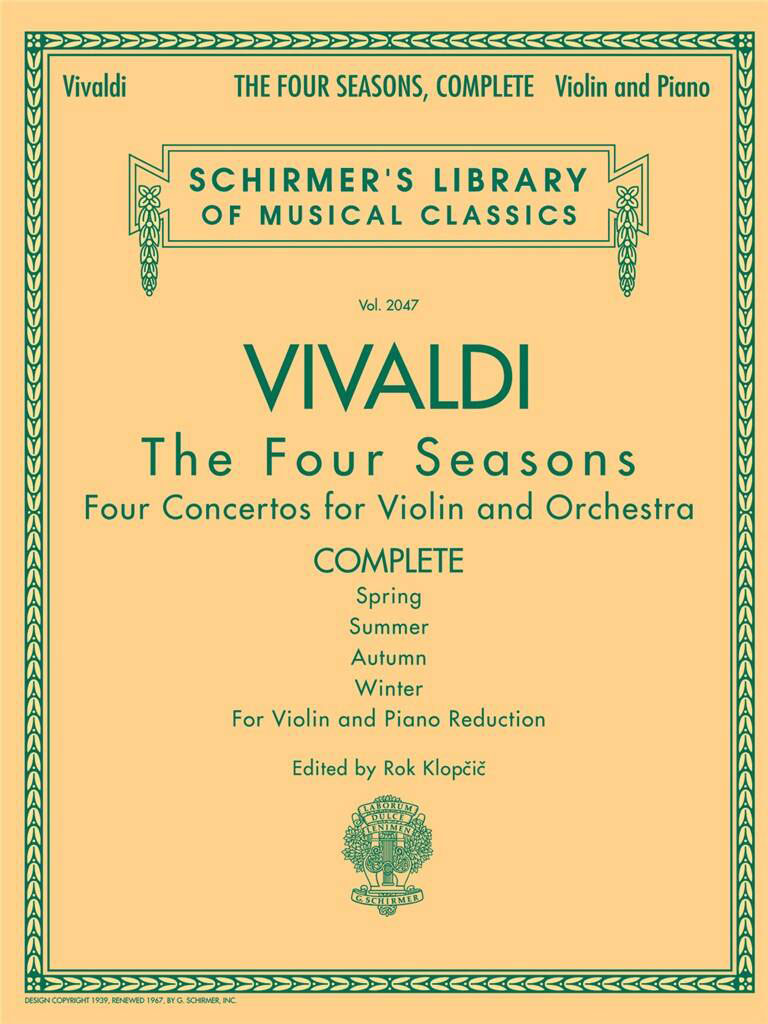 SCHIRMER VIVALDI - THE FOUR SEASONS - COMPLETE EDITION