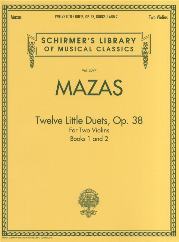 HAL LEONARD MAZAS JACQUES F - TWELVE LITTLE DUETS OP.38 BOOKS 1 AND 2 VIOLIN DUETS - VIOLIN